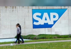 SAP logo on wall 