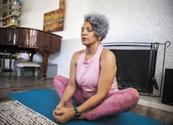 woman in sitting yoga pose