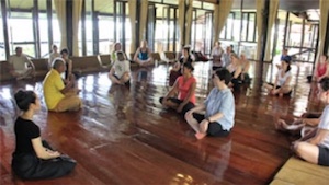 group yoga practice